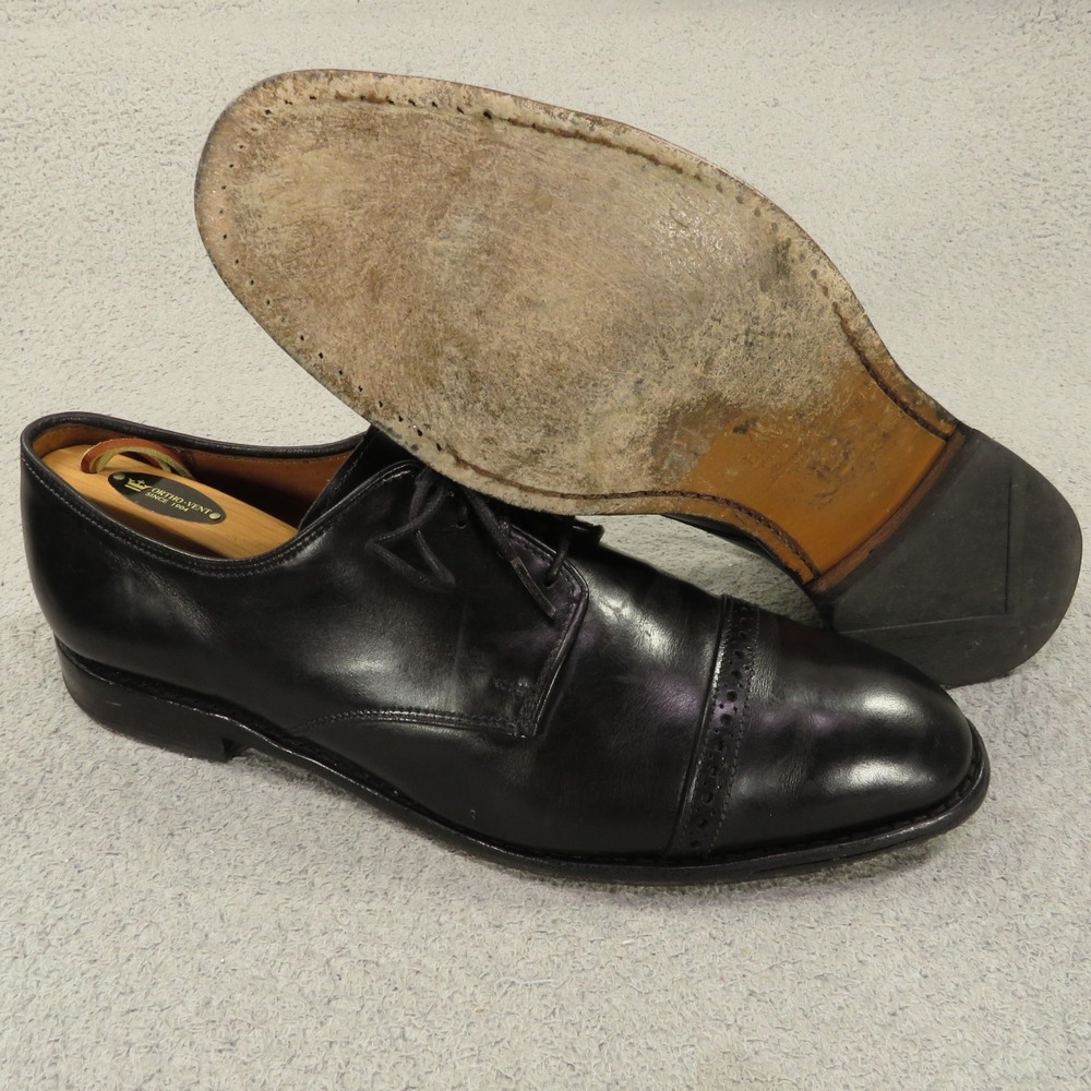 Allen Edmonds Shoes Men 10.5 E Black Leather Boulevard Cap Toe Oxford Dress Shoe